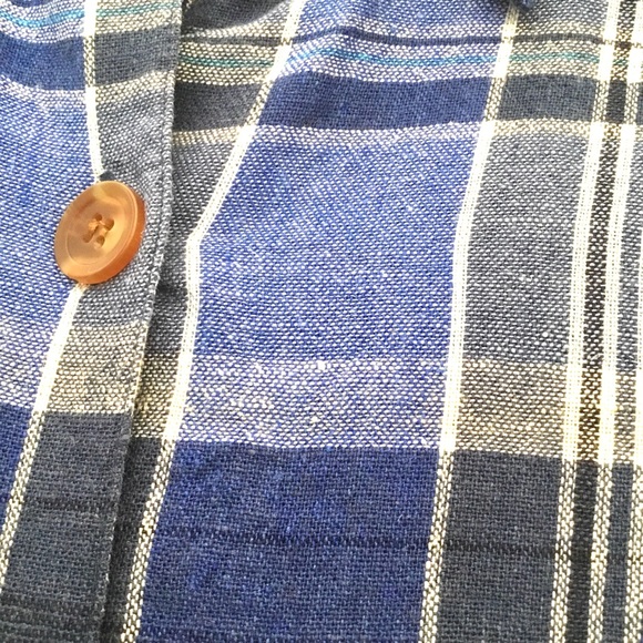 Karen Scott Sport Line Blend Plaid Button Up Top - Picture 5 of 6